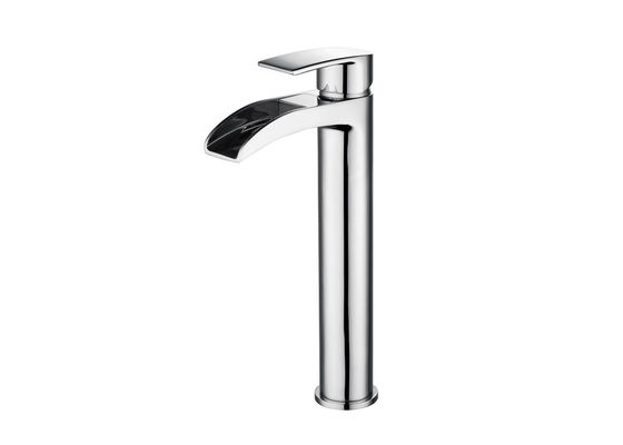 High Rise Basin Mixer Taps Brass Waterfall Sink Mixer Tap With Single Handle